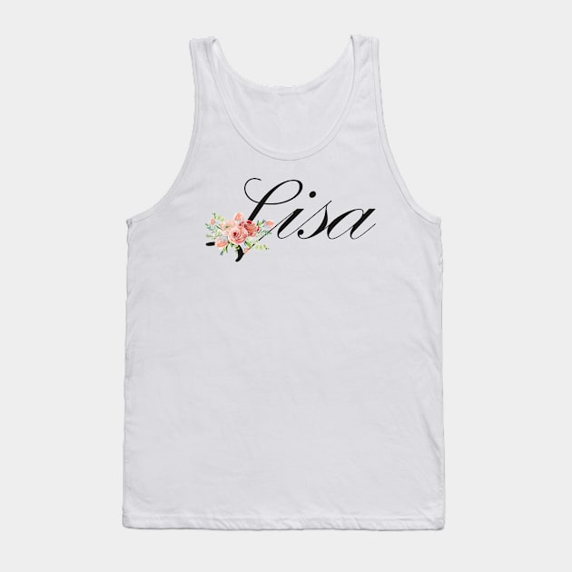 Lisa name letter watercolor flowers Tank Top by NeedsFulfilled